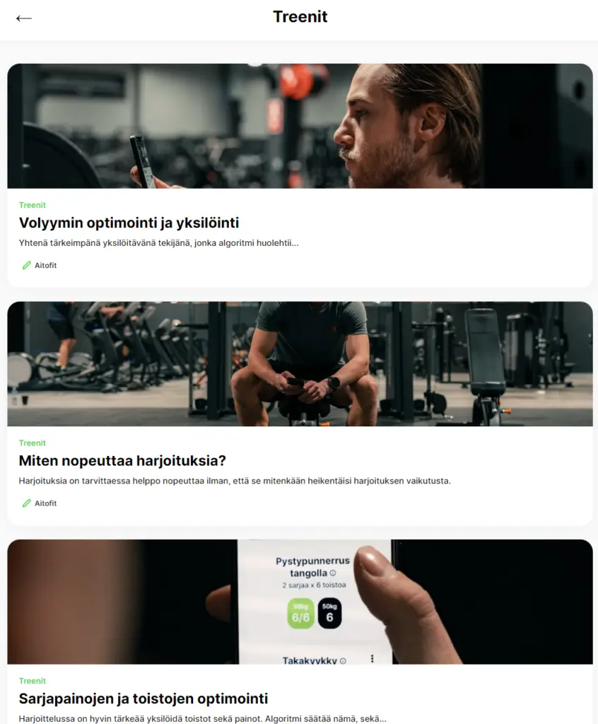 Aitofit-oppaat AITOFIT artikkelit